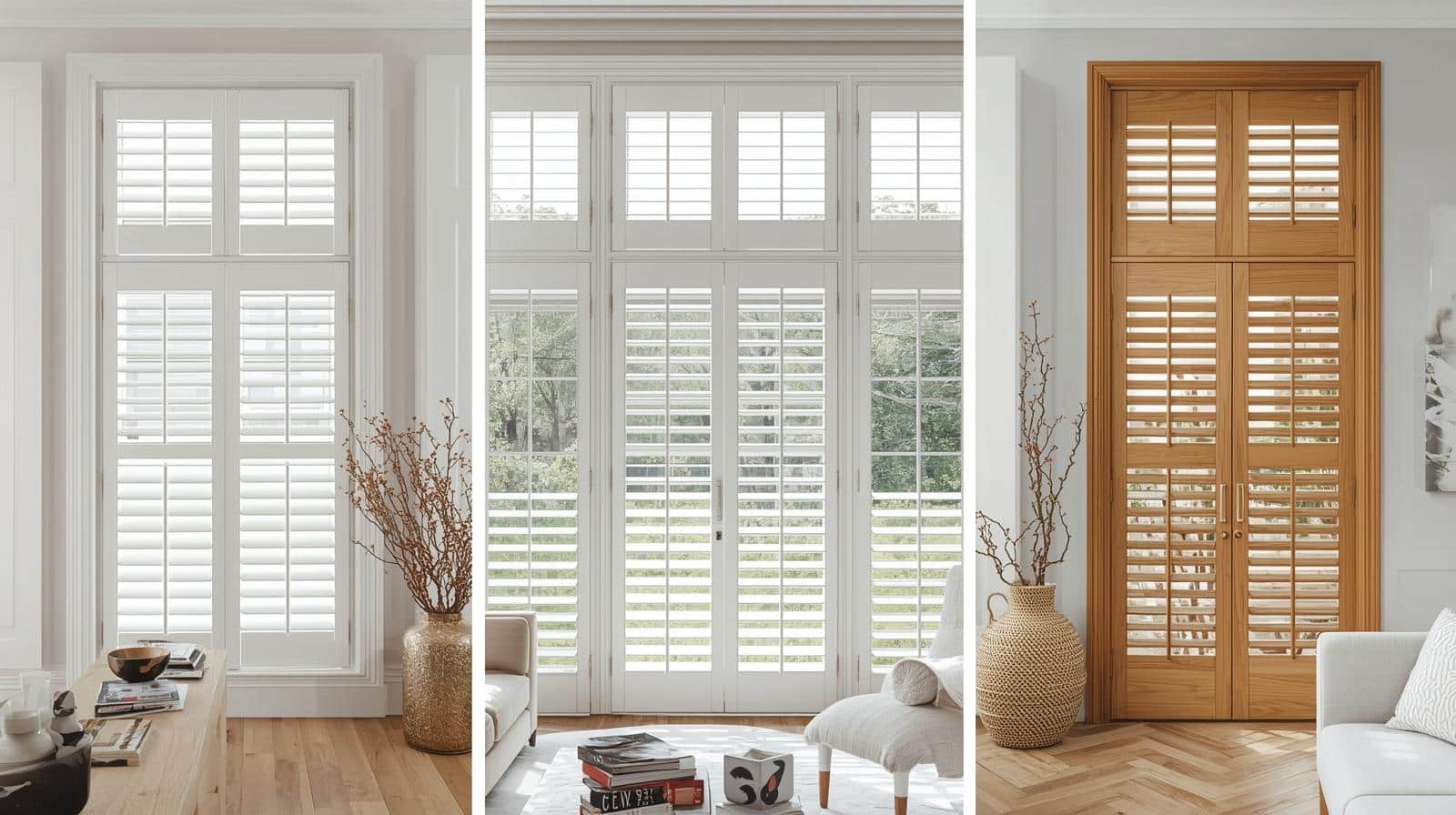 Different louvre sizes and frame configurations for plantation shutters Brisbane