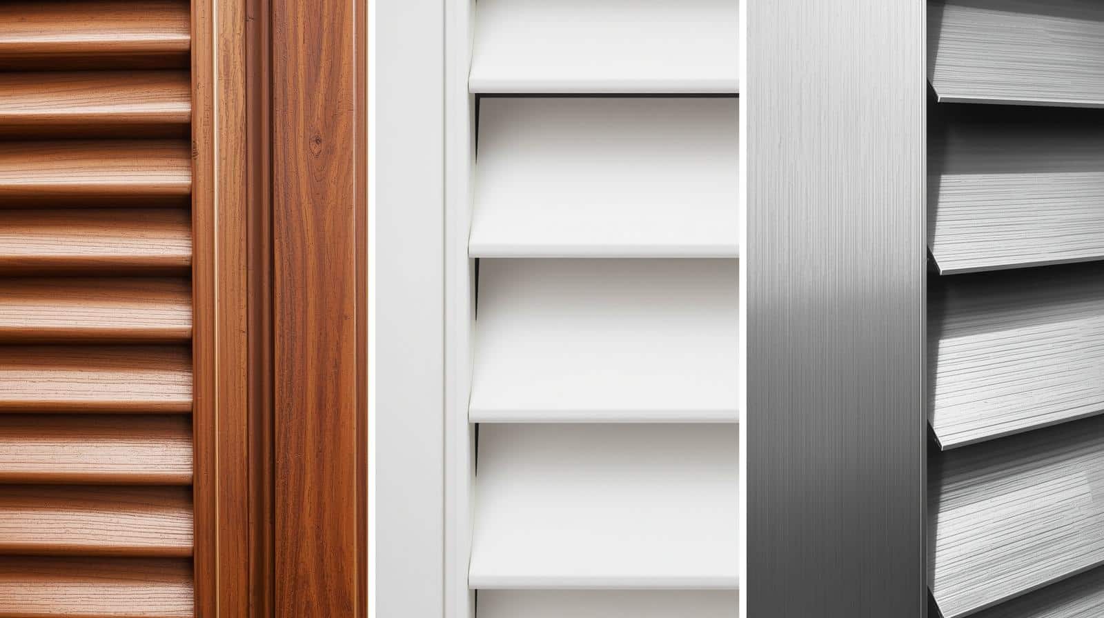 Comparison of timber, synthetic and aluminium window shutters Brisbane materials